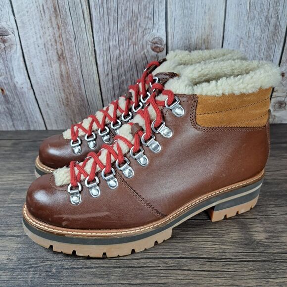 Clarks Orianna Alpine Tan Brown Warmlined Leather Women's Hiking Boots (READ) - Picture 9 of 16